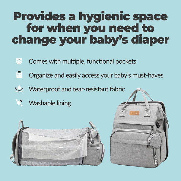 HopeTiger Baby Diaper Bag Backpack With Changing Station